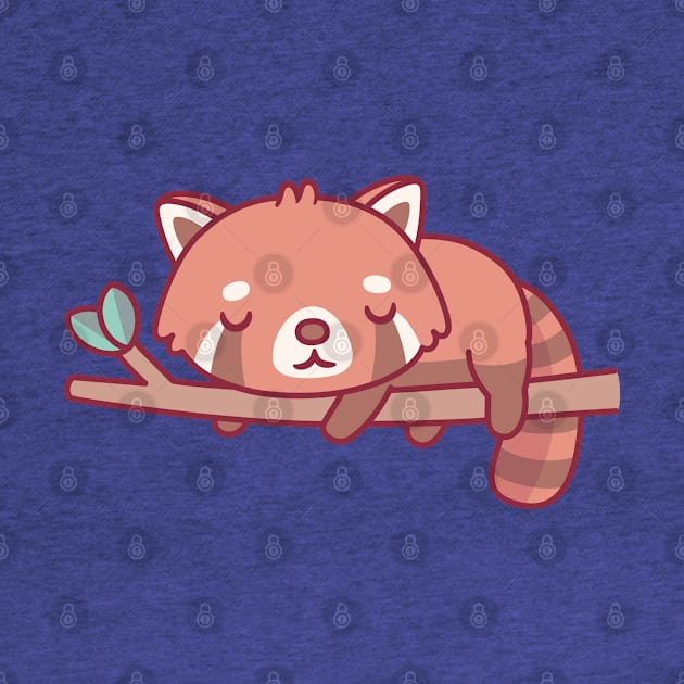 Cute Little Red Panda Sleeping On Tree Branch by rustydoodle